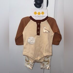 Little Chickadees Dinosaur Baby Outfit with Hat
